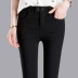 Quần legging nhung nữ mặc mùa đông 2018 Hàn Quốc quần nhỏ màu đen mỏng co giãn bó sát chân đen dày quần jean đen nữ Khởi động cắt