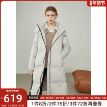 Fan Si Lanen puff feel thick down jacket 2021 Winter New hooded stand collar loose light and thin warm coat