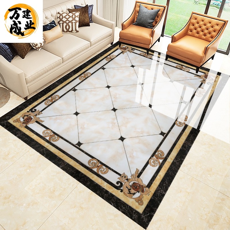 Living room mosaic tiles European-style modern entrance porch restaurant imitation water knife pattern floor tiles polished crystal floor tiles 800