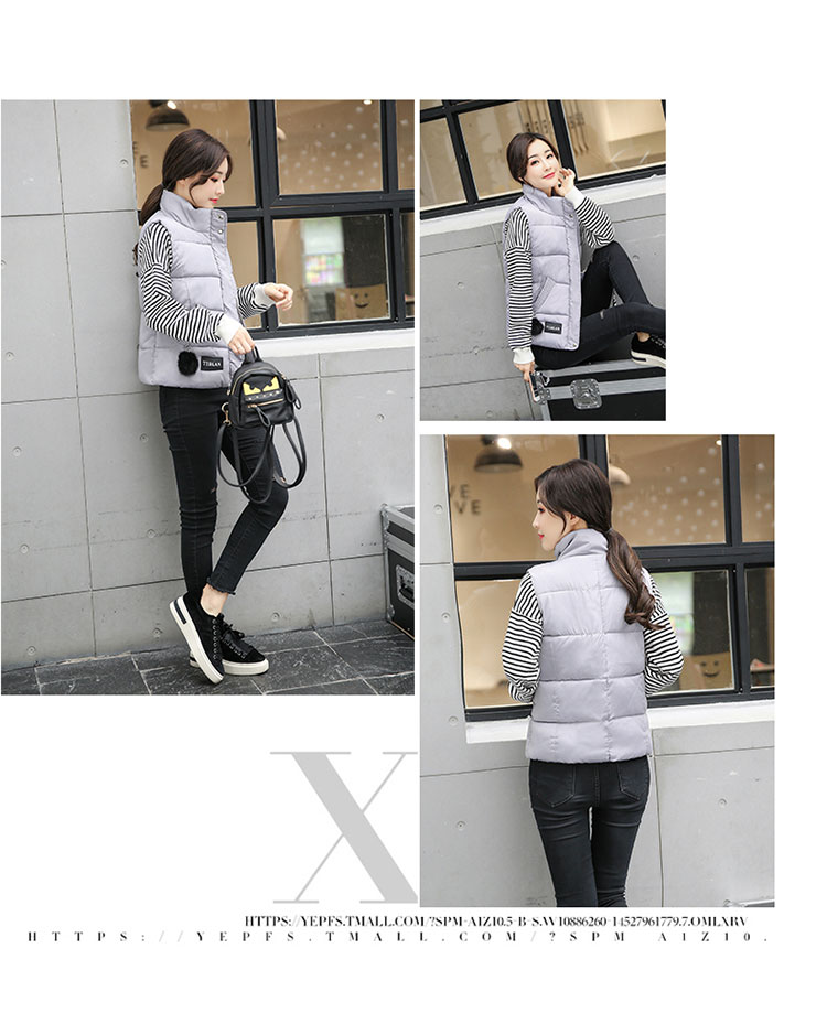 Áo khoác cotton cho nữ Áo khoác cotton 2018 cổ áo mới ngắn cho nữ mùa thu và vest mùa đông áo khoác đẹp