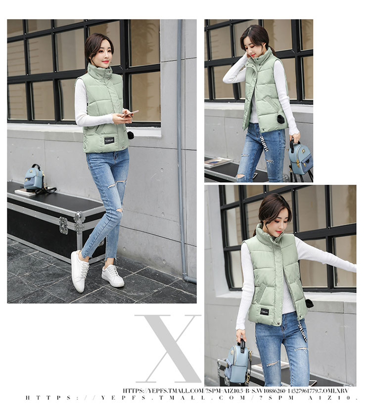 Áo khoác cotton cho nữ Áo khoác cotton 2018 cổ áo mới ngắn cho nữ mùa thu và vest mùa đông áo khoác đẹp