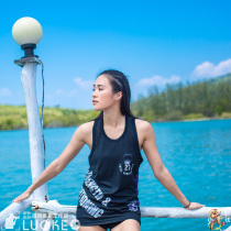 Phuket UNIT-27 Gym Quick-drying sports men and women Muay Thai fight fitness boxing Muay Thai black vest