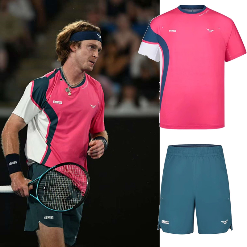 Kswiss Gaishiwei Zhangzhen Rubregolf Australian Tennis Wear Short-Sleeved Sports Shorts Quick-Drying Breathable Suit