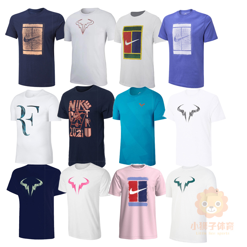 Authentic Nike Tennis Clothing for Men 2025 Federer Nadal French Open Wimbledon Commemorative Shirt Short-Sleeved T-Shirt Training Clothes
