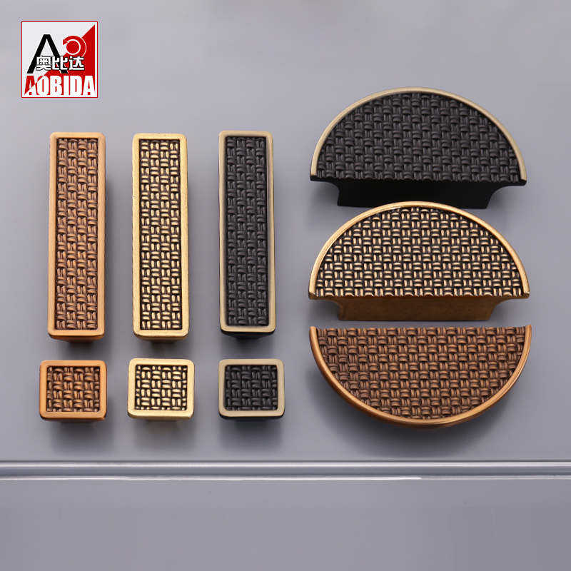 European style yellow bronze drawer wardrobe handle middle style cabinet door overall cabinet zinc alloy handle modern minimalist American style single hole