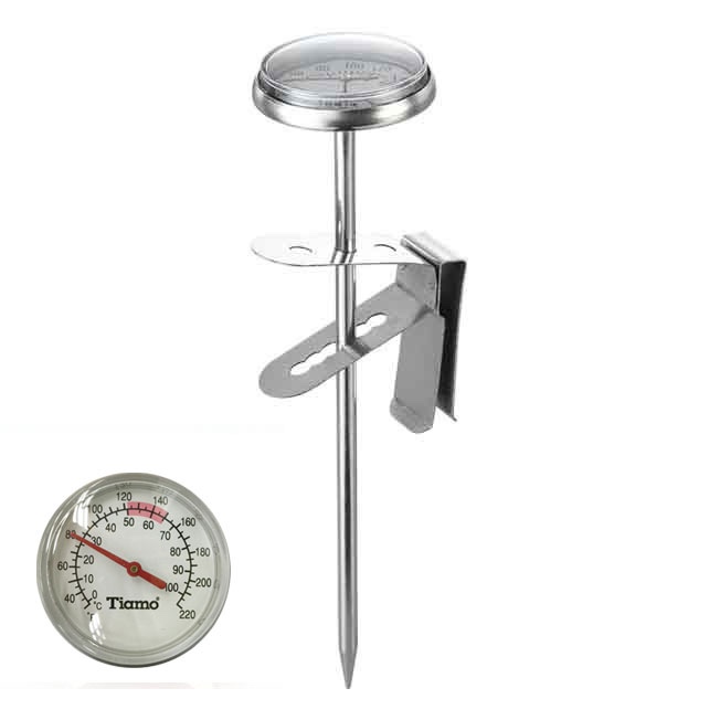 Promotional Genuine Tiamo Hand-Brewed Coffee Thermometer Clip-On Stainless Steel Pointer Probe Thermometer