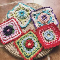 Antique Flower Block Single Block Parquet Block Pure Hand Imitation Cashmere Wool Thread Flower Block DIY Accessories Clothing Applique