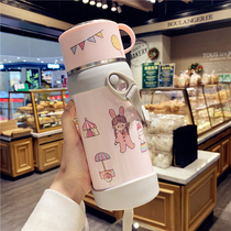 Simple trend thermos cup students large-capacity water Cup crossbody girl heart Cup female cute portable outdoor kettle