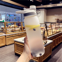 Korean version of the trend frosted plastic cup men and women outdoor fitness kettle students portable net red water Cup