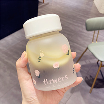 Cute small frosted glass girl heart student portable milk water cup men and women ins Net Red fresh Cup