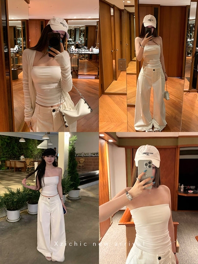 Xzichic est livré avec des coussinets d'allaitement, des hauts tubulaires en forme de nuage pour les femmes, de nouveaux hauts d'été en Tencel.