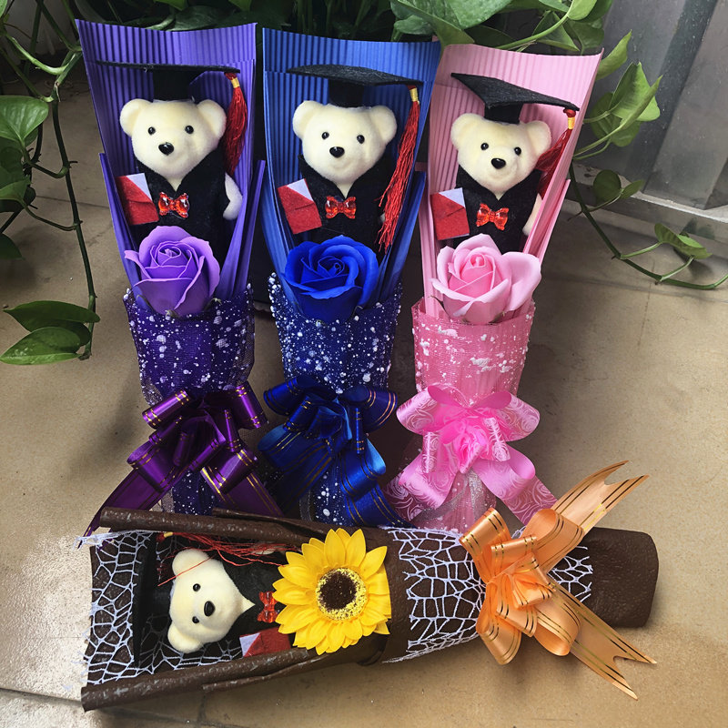 Single small Bear bouquet Dr. Xiong Kindergarten graduation children send teachers classmates cartoon paparazzi bouquet of gifts