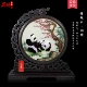 Hồ Nam thêu hoa mẫu đơn nở rộ giàu sang vinh dự đồ trang trí thêu hai mặt bức tranh trang trí phòng khách thêu thủ công quà tặng đã hoàn thành gỗ - Trang trí nội thất