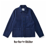 Amea ka Японский ретро -завод Blue Dye Indigo тяжелая французская рабочая куртка многословная лацкатная куртка