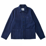 Amea ka Японский ретро -завод Blue Dye Indigo тяжелая французская рабочая куртка многословная лацкатная куртка