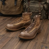 Martens, ретро демисезонные утепленные сапоги подходит для мужчин и женщин, высокий парашютист, коричневые ботинки для кожаной обуви