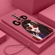 Redmi 9/сторона кубика Рубика — красный боярышник — очки для девочек + закаленная пленка + силиконовый ремешок того же цвета