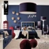 Nội thất phòng bé trai quyến rũ đặt giường đơn màu đỏ bàn hoa hình kệ sách sofa mẫu nhà đầy đủ trật tự nhà nội thất thông minh Bộ đồ nội thất