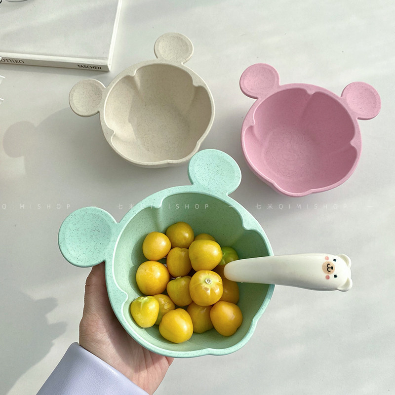 Seven meters ins cartoon Mickey children's meal bowl oatmeal salad breakfast bowl plastic porridge bowl household tableware for one person