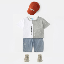 Boy short sleeve suit 2021 Summer new child clothing Childrens pure cotton Two sets Childrens baby boy suck sweat