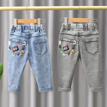 Boy Elastic Jeans Long Pants 2021 Spring Autumn Season New Childrens Baby Casual Pants Little Boy Han Edition Pants Tide
