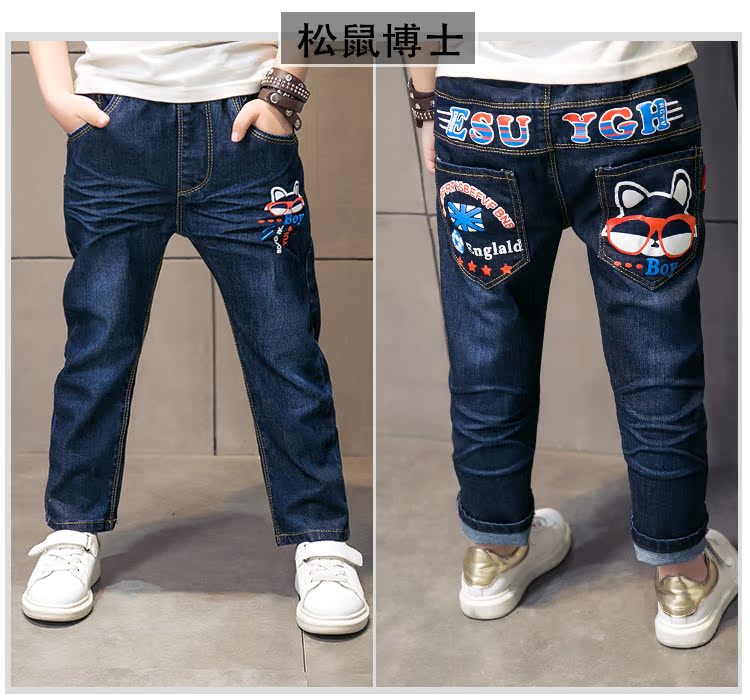 2017 mùa xuân và mùa thu quần áo trẻ em trai new jeans quần trẻ em lớn Hàn Quốc phiên bản của trẻ em của quần trẻ em mùa xuân quần âu