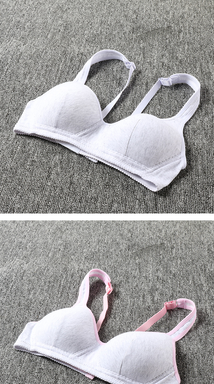 8863 đơn nữ đồ lót bra không có vành thời kỳ phát triển cotton ba vú học sinh trung học cơ sở màu rắn thời trang nữ 2021