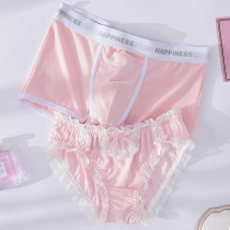 Couple Panties Couple One Male One Female Sexy Passion Lace Pink New Cotton Men Boxer Women Triangle