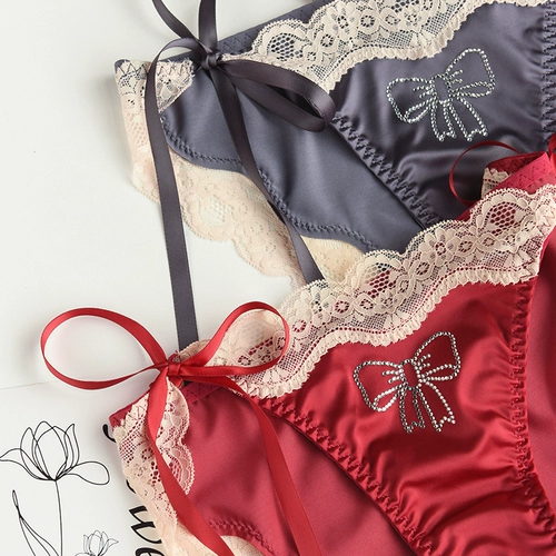 Шелковые трусы, летние тонкие штаны, сексуальный кружевной хлопковый ремень