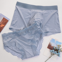 Couple Panties Couple Passion Modal Cotton A Couple Sexy Lace Female Triangle Low Waist Men Flat Angle