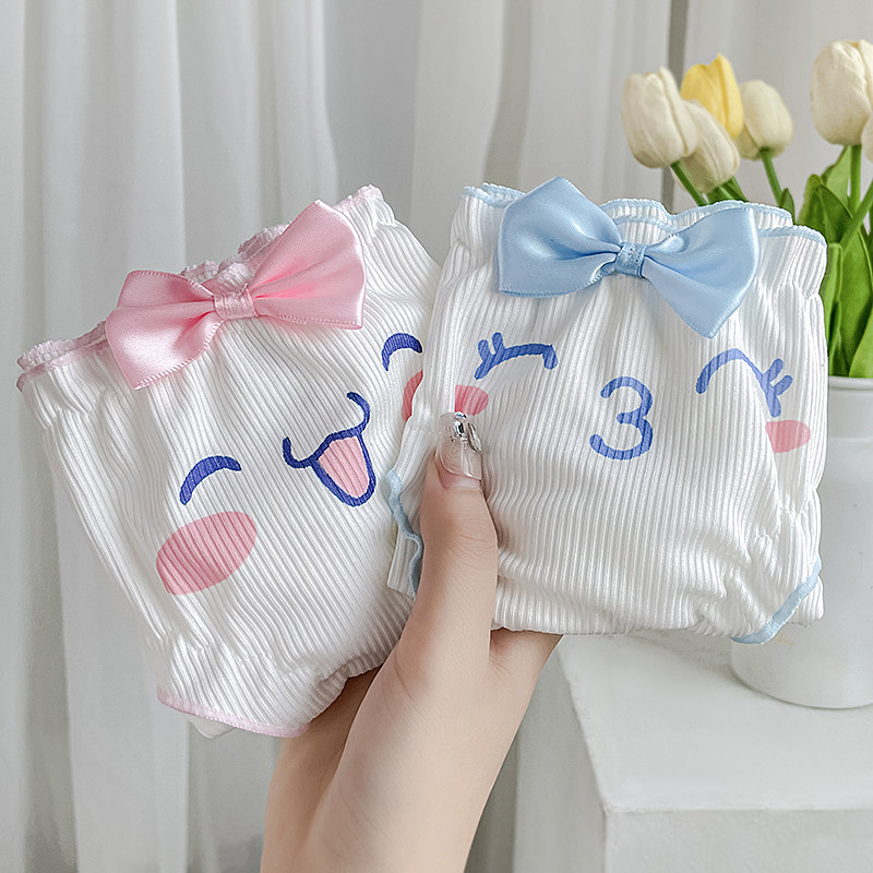 Underwear women's pure cotton antibacterial cotton new girl student cute printing briefs low waist breathable comfortable skin-friendly