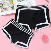 Fashion loose sports couple underwear set double cotton boxer men comfortable boxer pants plus size underwear women