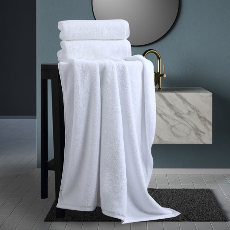All-Season Hotel Extra-Large, Thick, Absorbent, All-Cotton White Bath Towel