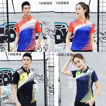 2019 new men's summer quick-drying badminton suit women's suit breathable women's sports short sleeve top custom printing