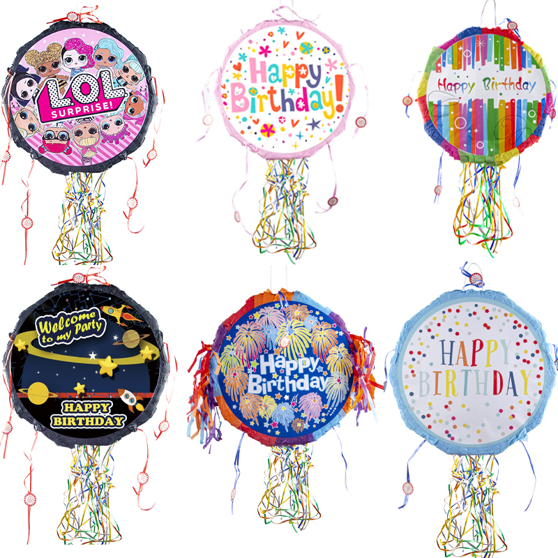 Pinata Children's Birthday Party Supplies Party Games Candy Smashing Props Knock-On Pinata Foldable Pull-String Type Pinata Children's Birthday Party Supplies Party Games Candy Smashing Props Knock-On Pinata Foldable Pull-String Type