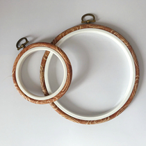 Embroidery handmade accessories embroidery stretch imitation wood grain plastic embroidery stretch wall hanging