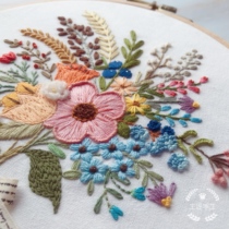 Takumaru handmade French four seasons embroidery Champs Elysees spring DIY material bag embroidery gift