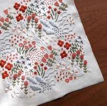 Craftsman Maru Japanese Higuchi Embroidery Printed Base Cloth DIY Material Pack