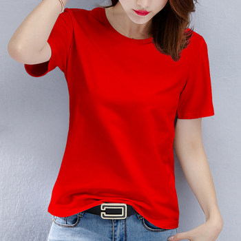 Summer Loose White T-Shirt for Women, Short-Sleeved, Loose-Fitting, Pure Cotton, Solid Color, Early Spring Half-Sleeve Base Shirt, 2026 New Top