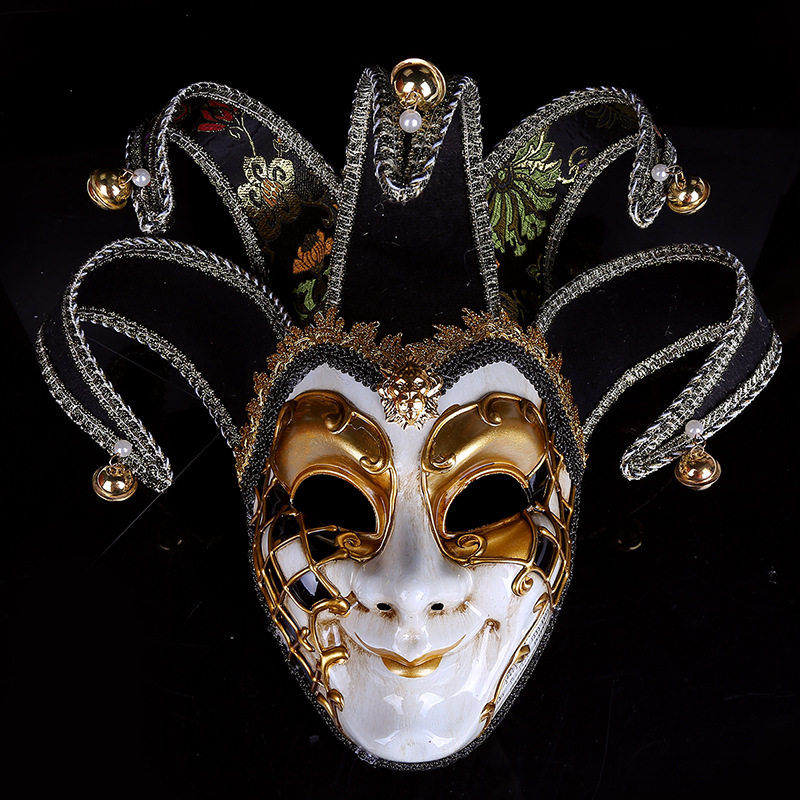 Upper retro-art clown mask Men Venice Mask