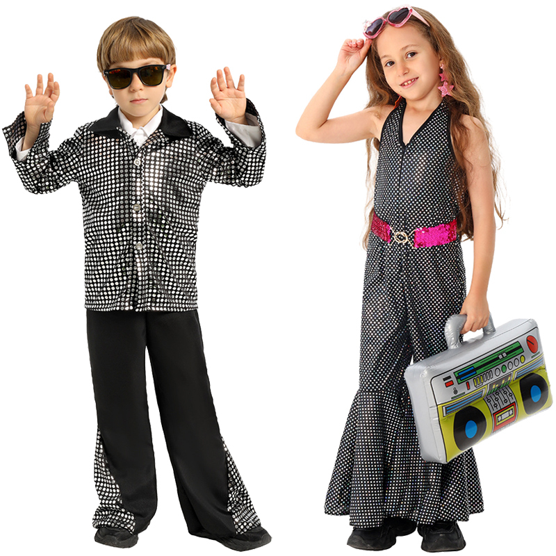 Children's Retro 80S Disco Dance Costume Flared Jacket Elvis Presley Singer Stage Performance Costume