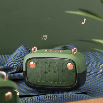 蓝牙音箱迷你小音响3d环绕家用重低音炮大音量立体声车载便携可爱卡通少女随身小型复古音箱生日礼物