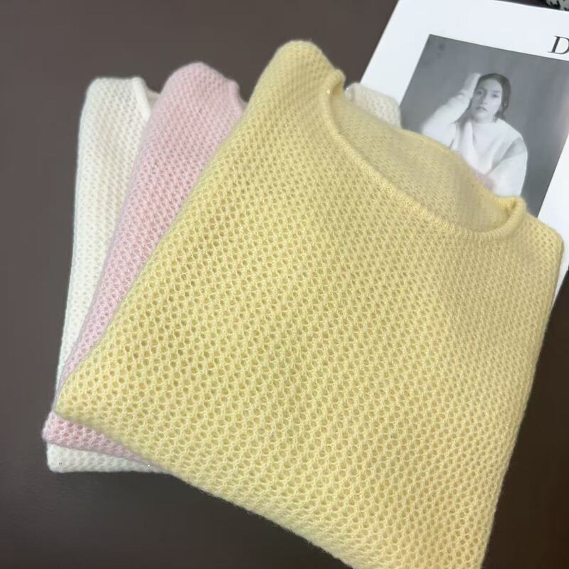 A Masterpiece~ 100% Cashmere Early Autumn New Women's Hollow-Out Cardigan with Sequins, Loose Knit Sweater