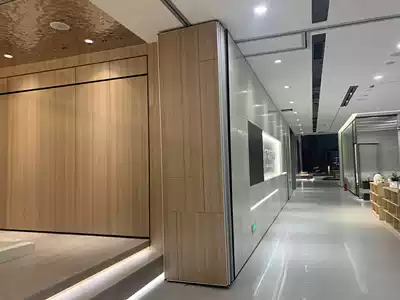 Hotel mobile partition wall Office activity screen Landscape painting soundproof board Banquet exhibition hall telescopic folding door
