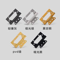 Wooden door black 4-inch flat open bearing hinge thickened 304 stainless steel primary-door free notching invisible silent hinge