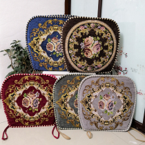 European dining table chair cushion Removable and washable non-slip stool fart pad thickened fabric cotton and hemp solid wood stool cushion