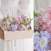 Transparent portable flower box flower box flower box pvc folding box cake box flower flower flower arrangement box mooncake flower art