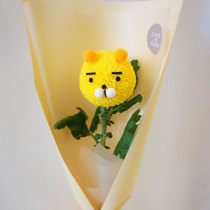 Cartoon floral decoration table tennis chrysanthemum flower decoration animal eyes beard DIY handmade products cute creative materials