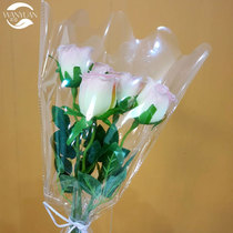 Transparent opp flower packaging trapezoidal bag single multi-branch bouquet wrapping paper carnation simple bag flower shop supplies