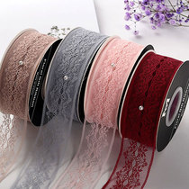 40cm Lace ribbon floral packaging belt DIY handmade bow yarn belt white 25 yards florist 2 rolls